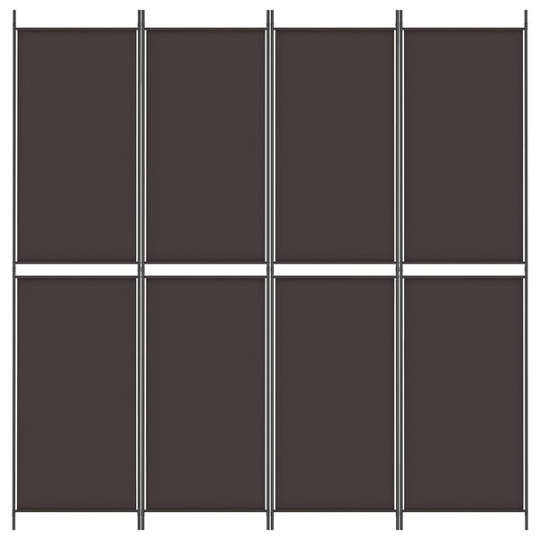 vidaXL 4-Panel Room Divider Brown 78.7"x86.6" Fabric