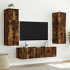 vidaXL TV Wall Cabinet Set of 2 Smoked Oak Engineered wood Floating Unit