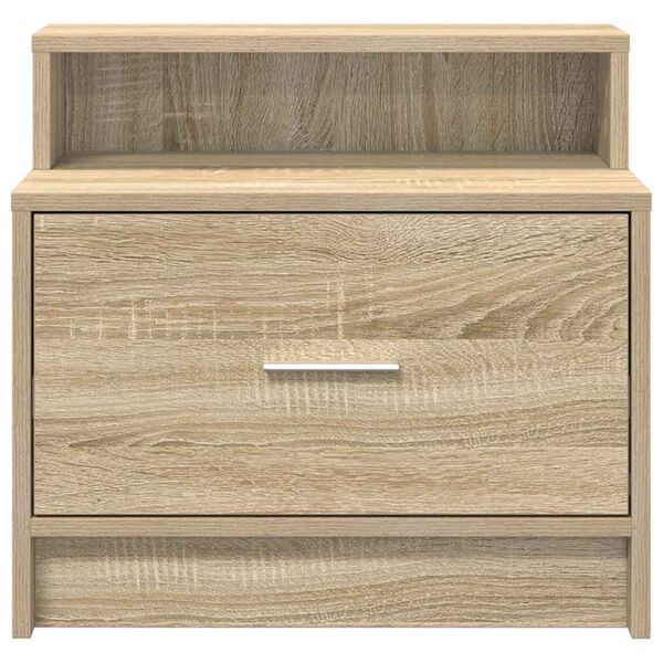 vidaXL Bedside Cabinet Sonoma oak Engineered wood Compact