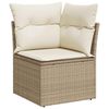 vidaXL Garden Sofa Set Beige with cream white cushions