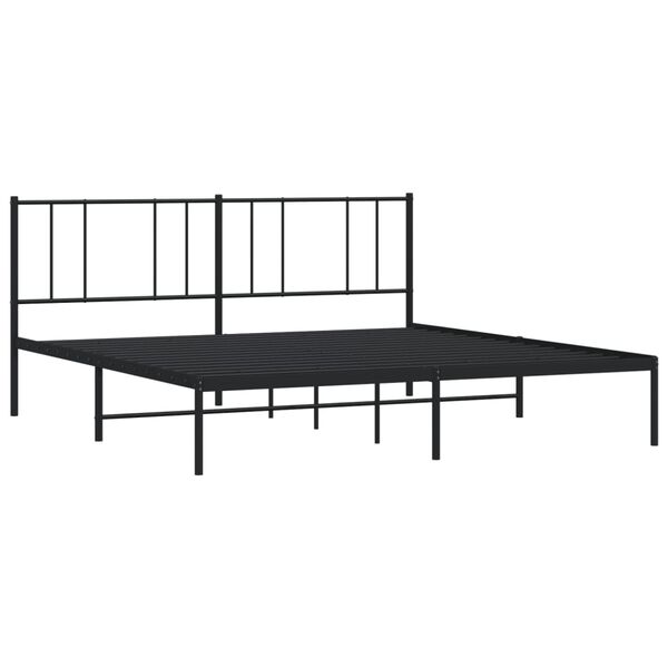 vidaXL Bed Frame Black Steel Super King Bed Frame Rectangular