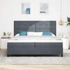 vidaXL LED Box Spring Bed Dark Grey 78.74 x 78.74 in Fabric