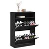 vidaXL Shoe Cabinet Black Engineered wood 31.5 x 13.4 x 45.7 in