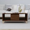 vidaXL Coffee Table Brown Oak Engineered Wood, Solid Eucalyptus Wood Large