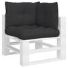 vidaXL Pallet Cushion Black Polyester 23.6 x 23.6 x 3.9 in