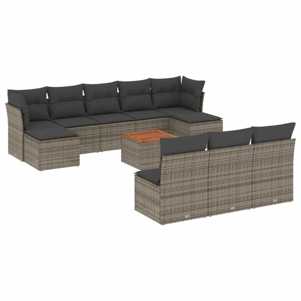vidaXL Garden Sofa Set Grey
