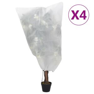 vidaXL Plant Fleece Cover Set of 4 White