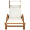 vidaXL Sun Lounger White Solid poplar wood Standard size