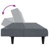 vidaXL 2-Seater Sofa Bed with Footstool Dark Gray Velvet
