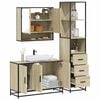 vidaXL Bathroom Furniture Set Sonoma Oak Engineered Wood, Metal Large