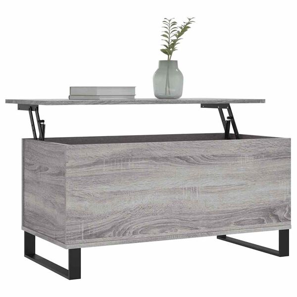 vidaXL Coffee Table Grey Sonoma Engineered wood, Metal Medium