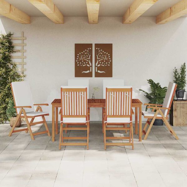 vidaXL Garden Chair 6 pcs Brown and White 57 x 71.5 x 104 cm