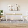 vidaXL Dining Table White Solid pine wood Large Durable Dining Table