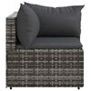 vidaXL Patio Corner Sofa Gray PE Rattan Medium Adjustable Feet