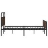 vidaXL Bed Frame Brown Oak Steel, Engineered Wood 63x79 in Bed Frame