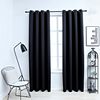 vidaXL Blackout Curtains with Metal Rings 2 pcs Black 55.1x96.5"