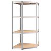 vidaXL 4-Layer Shelves 3 pcs Silver Steel&Engineered Wood