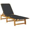 vidaXL Sun Lounger Set of 2 Black and brown Solid acacia wood Standard