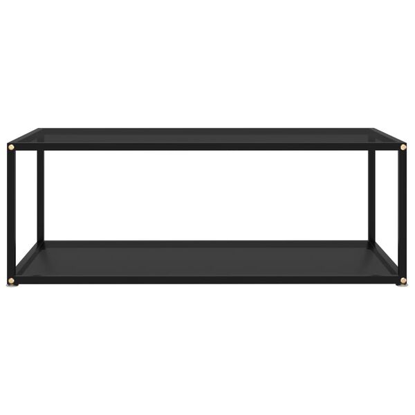 vidaXL Coffee Table Black Tempered Glass Medium Coffee Table