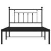 vidaXL Bed Frame Black Powder-Coated Steel 42.1 x 80.0 in Bed Frame