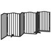 vidaXL Dog Gate with Door Foldable 6 Panels Black 118.1 " Poplar Wood