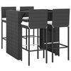 vidaXL Garden Bar Set Black table and chairs with cream cushions