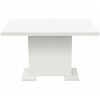 vidaXL Kitchen Table High gloss white MDF and Steel Extendable
