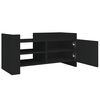 vidaXL TV Cabinet Black Engineered Wood Medium TV Cabinet Rectangular