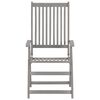 vidaXL Garden Chair Set of 8 Grey Solid Acacia wood Standard Foldable