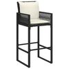 vidaXL Garden Bar Stool Black, Cream White