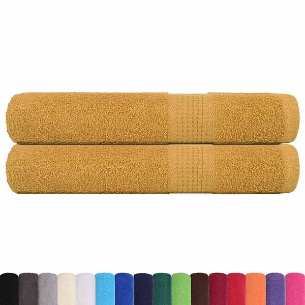 vidaXL Towel Set of 2 Gold 100% Cotton 39.4 x 78.7 in Towel
