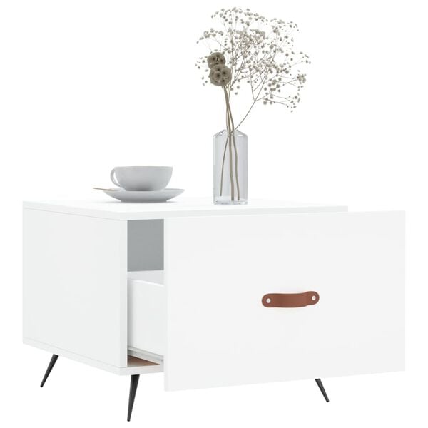 vidaXL Coffee Table White Engineered wood 19.7x19.7 in Coffee Table