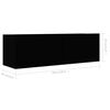 vidaXL TV Cabinet Black Engineered wood Large TV Cabinet Rectangular