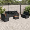 vidaXL Garden Sofa Set Black PE rattan Large Removable Covers