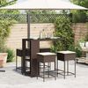 vidaXL Garden Bar Set Brown, Cream White PE Rattan, Steel, Polyester