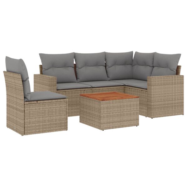 vidaXL Garden Sofa Set Beige and light grey