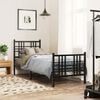 vidaXL Bed Frame Black Steel 29.5 x 75.0 in small single Bed Frame