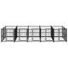 vidaXL Dog Kennel Black Powder-coated steel 100.5 sq ft Durable