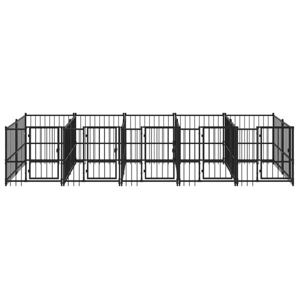 vidaXL Dog Kennel Black Powder-coated steel 100.5 sq ft Durable