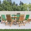 vidaXL Reclining Patio Chair Set of 6 Green, Teak