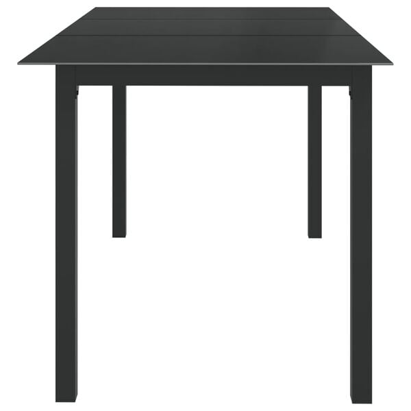 vidaXL Garden Table Black Aluminum Medium Durable Garden Table