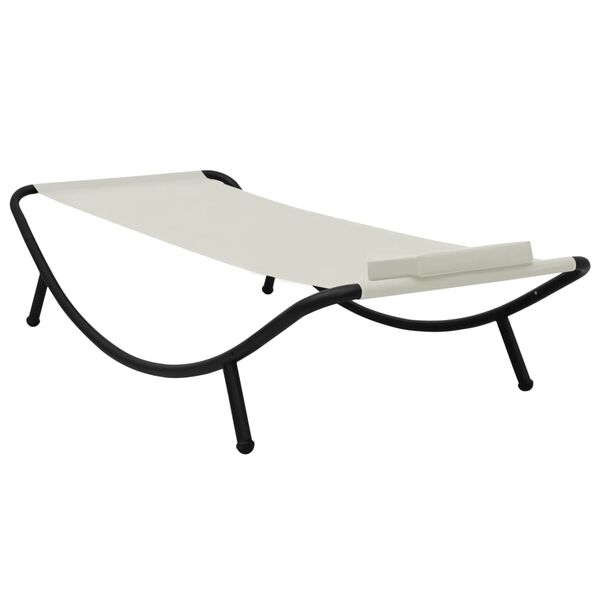 vidaXL Patio Bed Cream 200 x 35.4 " Steel