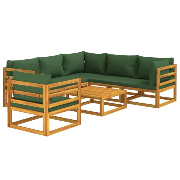 vidaXL Garden Lounge Set Green, Natural Wood