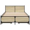 vidaXL Bed Frame Sonoma Oak Engineered Wood, Steel Small Single