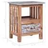 vidaXL Nightstand Brown and Blue Solid mahogany wood Medium Nightstand