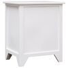 vidaXL Cabinet White Paulownia Wood, Plywood Small Bedside Table