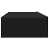 vidaXL TV Cabinet with LED Lights Black Oak 23.6"x13.8"x6.1"