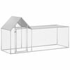vidaXL Chicken Coop Silver Galvanized Steel 9.8ft x 3.3ft x 4.9ft