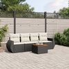 vidaXL Garden Sofa Set Black PE rattan Medium Modular Garden Sofa Set