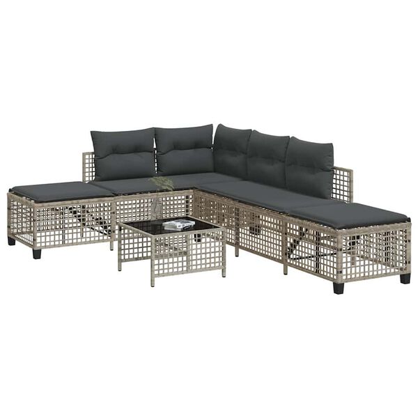 vidaXL Garden Sofa Set Light Grey